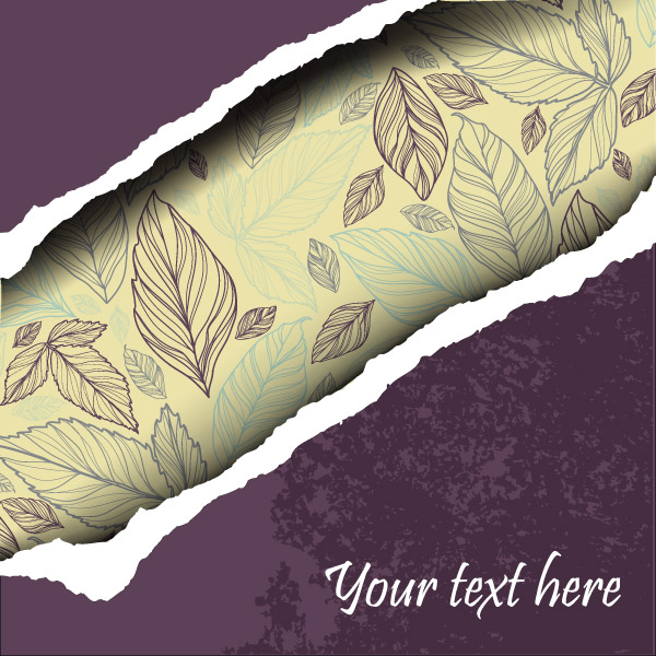 free vector Leaves of torn paper vector background